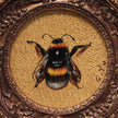 Close-up detail of bumblebee painting print showing fine wing and fur texture
