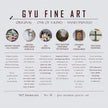 GYU Fine Art brand infographic listing painting process and materials