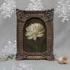 Festiva Maxima peony painting print, white bloom in arch frame