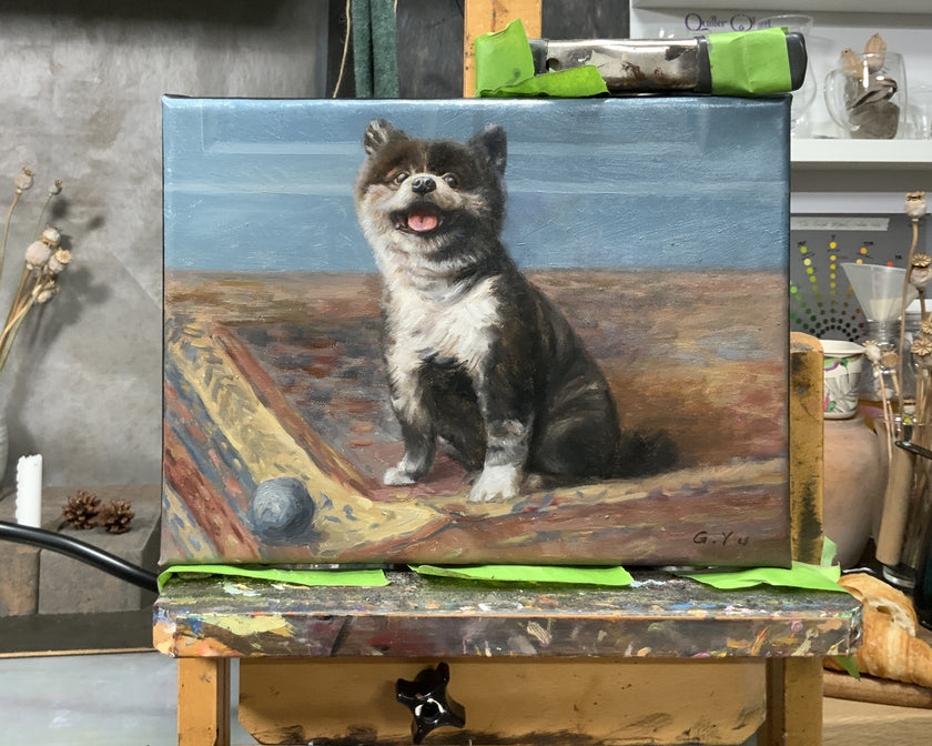 Another dog portrait painting in an old master art.