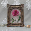 Karl Rosenfield peony painting print, magenta bloom in arch frame