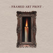 Candle Flame Still Life Art Print, Long Narrow Frame, Original Painting Reproduction